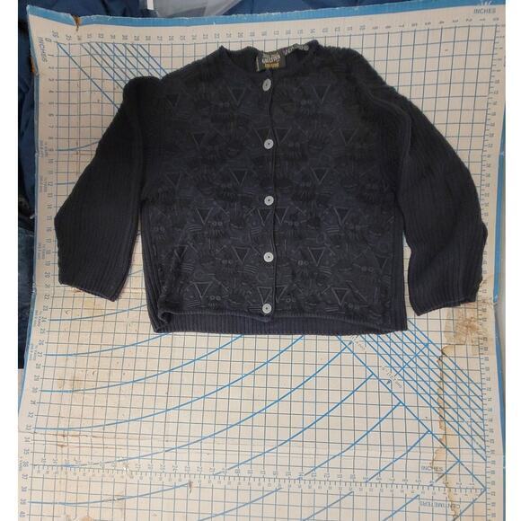 HP Jean Paul Gaultier for Equator Sheer Geometric Front Memphis Cardigan Sweater - Picture 6 of 16